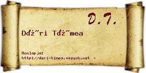 Déri Tímea névjegykártya